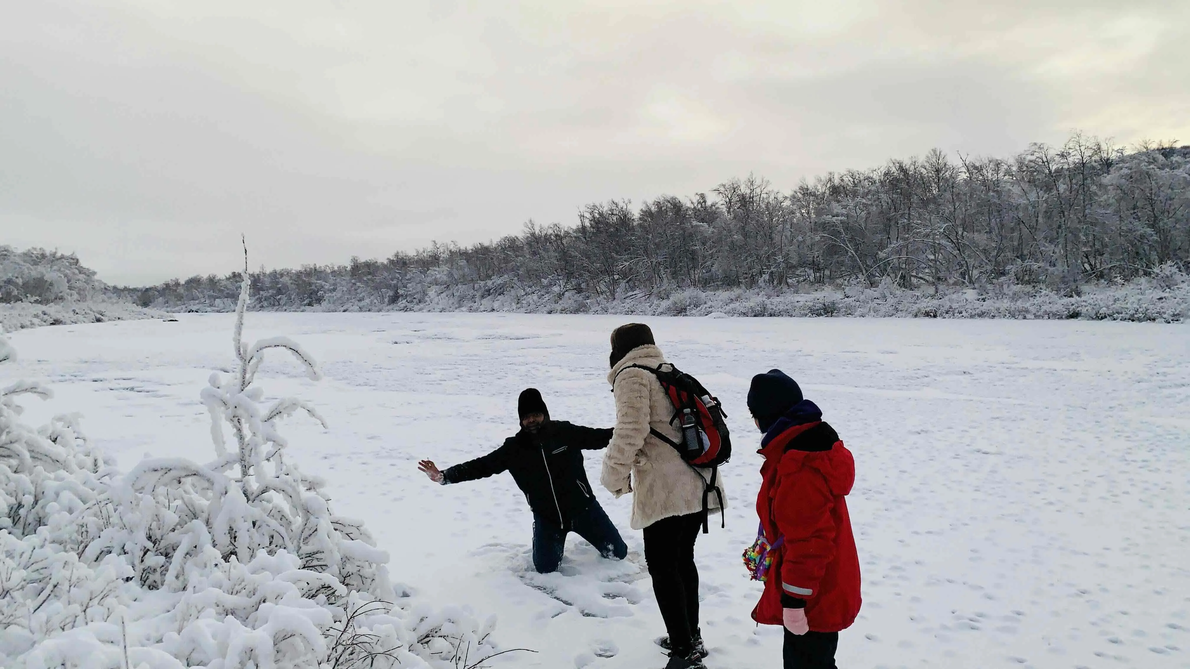 slipped in icy river